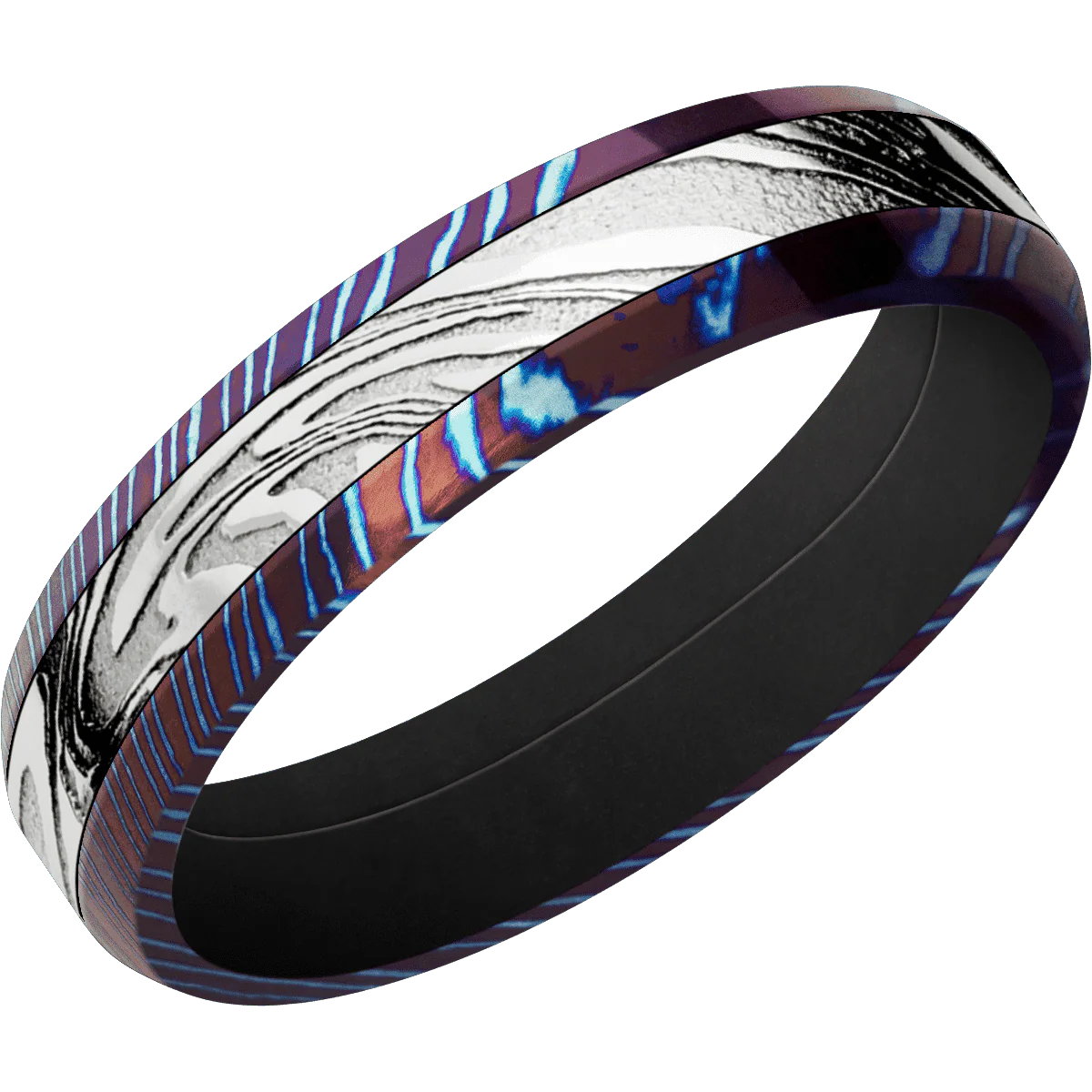Titanium Damascus + Polish , Polish Finish + Black - Image 2
