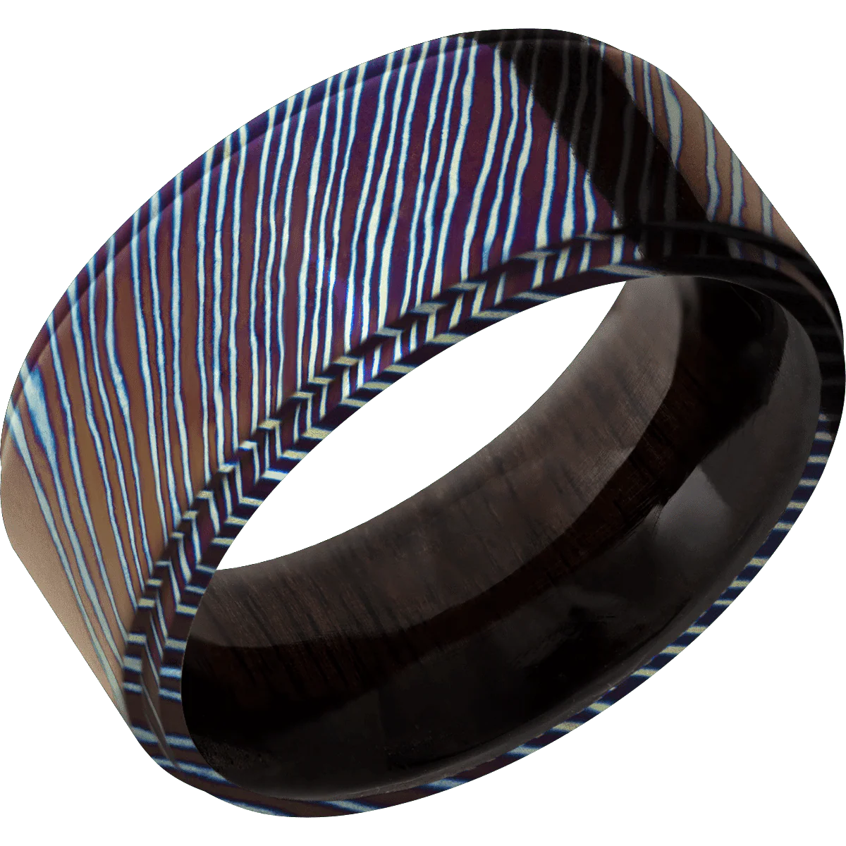 Titanium Damascus + Polish , Polish Finish + Ebony - Image 2