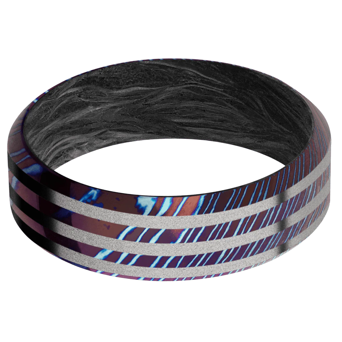 Titanium Damascus + Polish , Polish Finish + Forged Carbon Fiber - Image 3