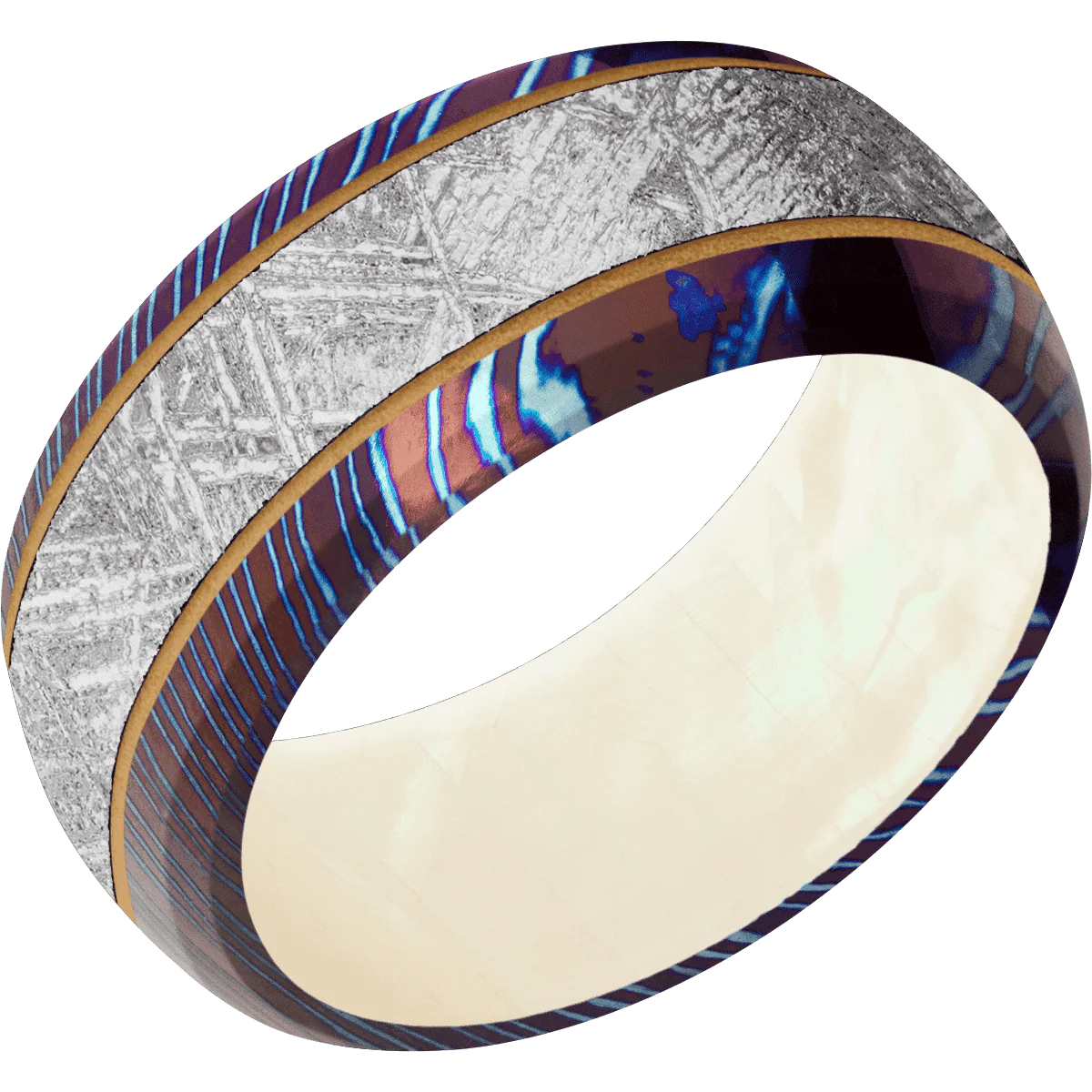 Titanium Damascus + Polish , Polish Finish + Freshwater Mother of Pearl - Image 2