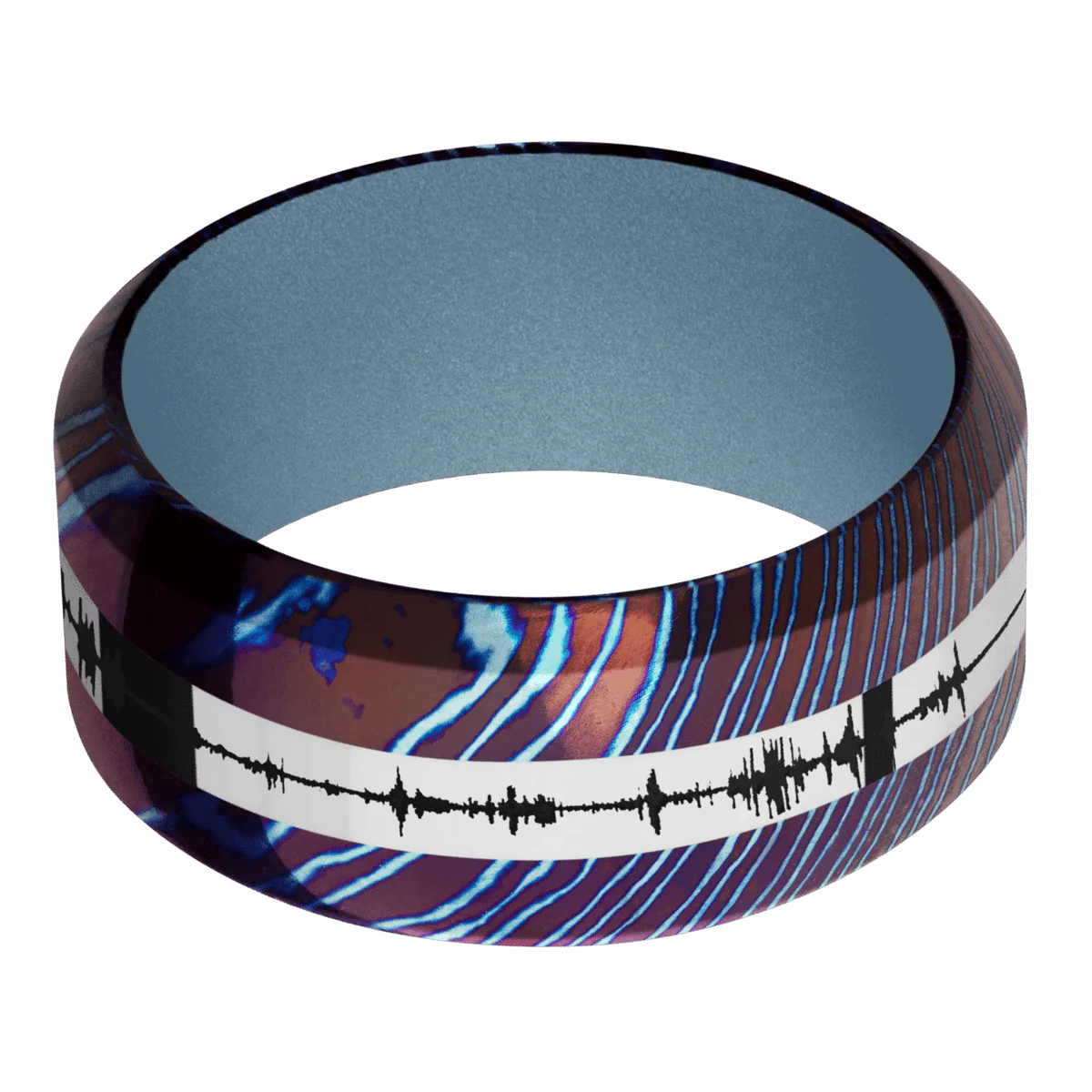 Titanium Damascus + Polish , Polish Finish + Polar Blue - Image 3