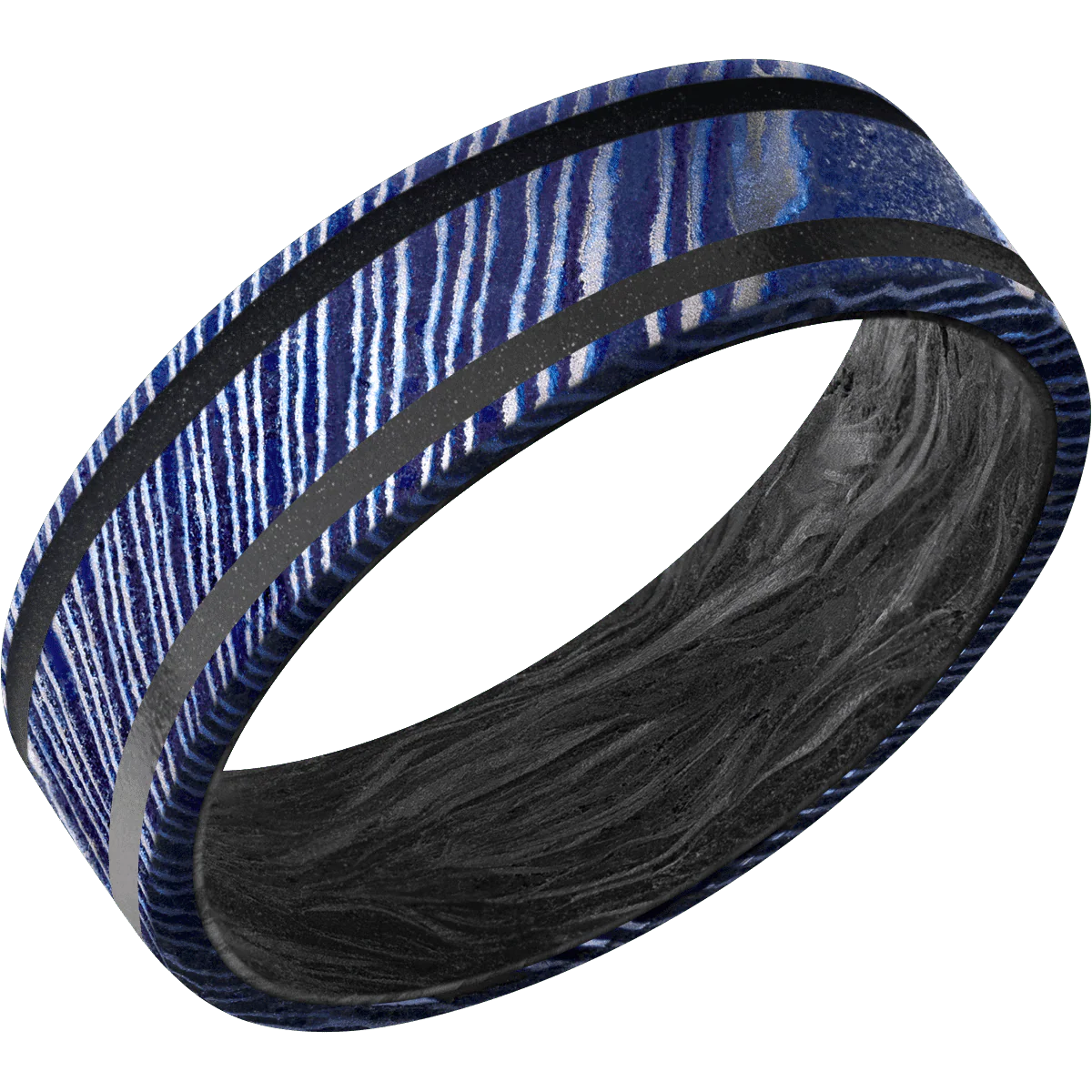 Titanium Damascus + Satinetched Finish + Forged Carbon Fiber - Image 2