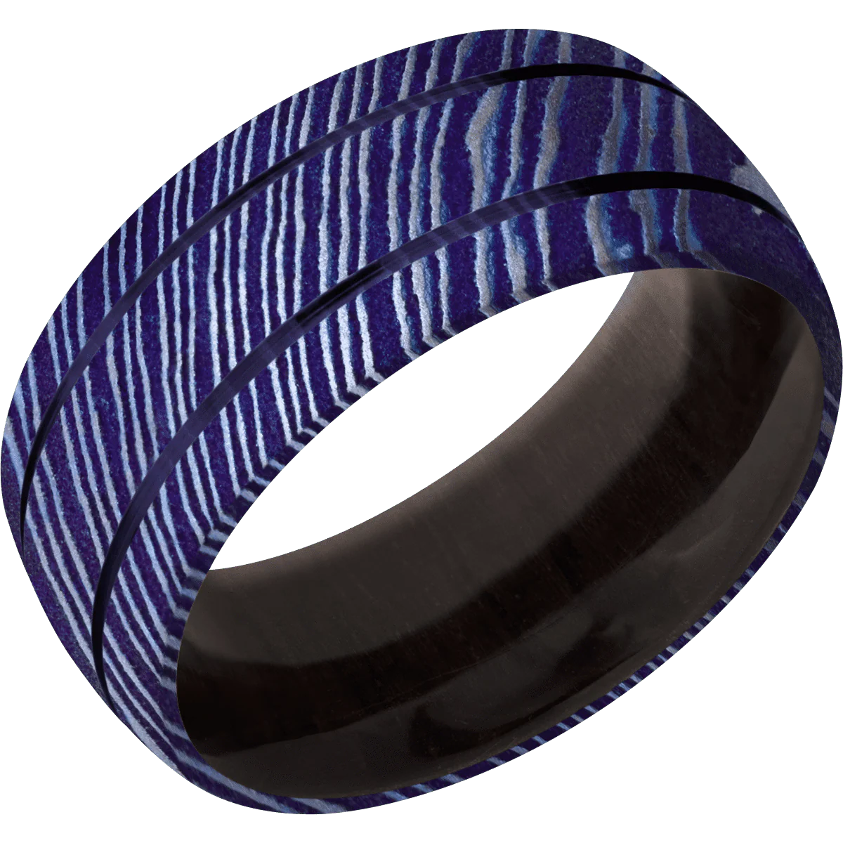 Titanium Damascus + Satinetched , Satinetched Finish + Madagascar Rose Wood - Image 2