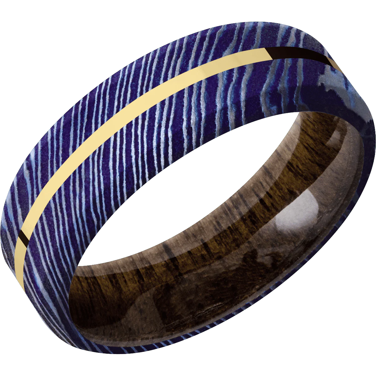 Titanium Damascus + Satinetched , Satinetched Finish + Walnut - Image 2