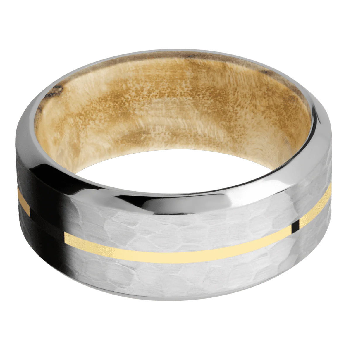 Titanium + Hammer , Polish Finish + Boxelder Burl - Image 3
