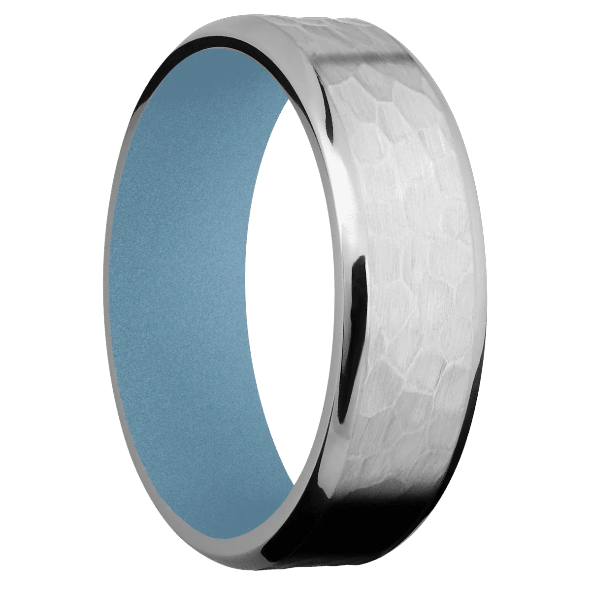 Titanium + Hammer , Polish Finish + Polar Blue