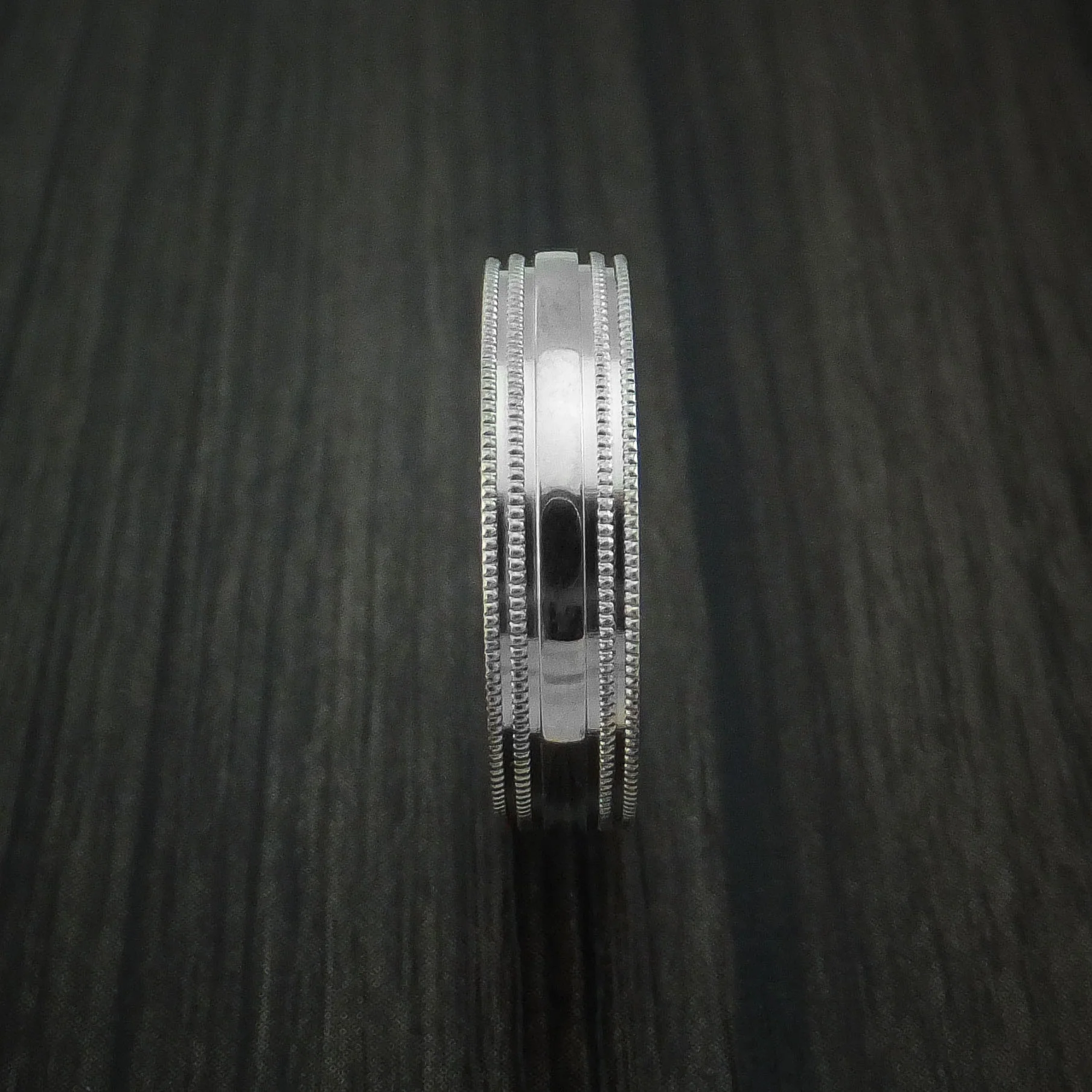 Titanium Millgrain Band Custom Men's Ring - Image 3