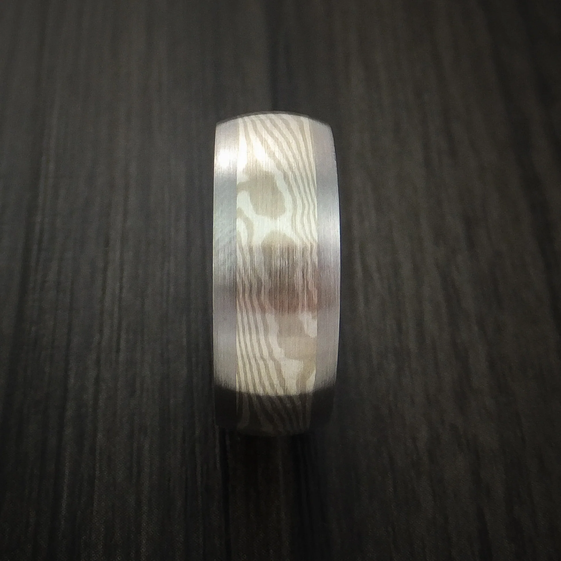 Titanium and Palladium Mokume Men's Ring Custom Made - Image 4