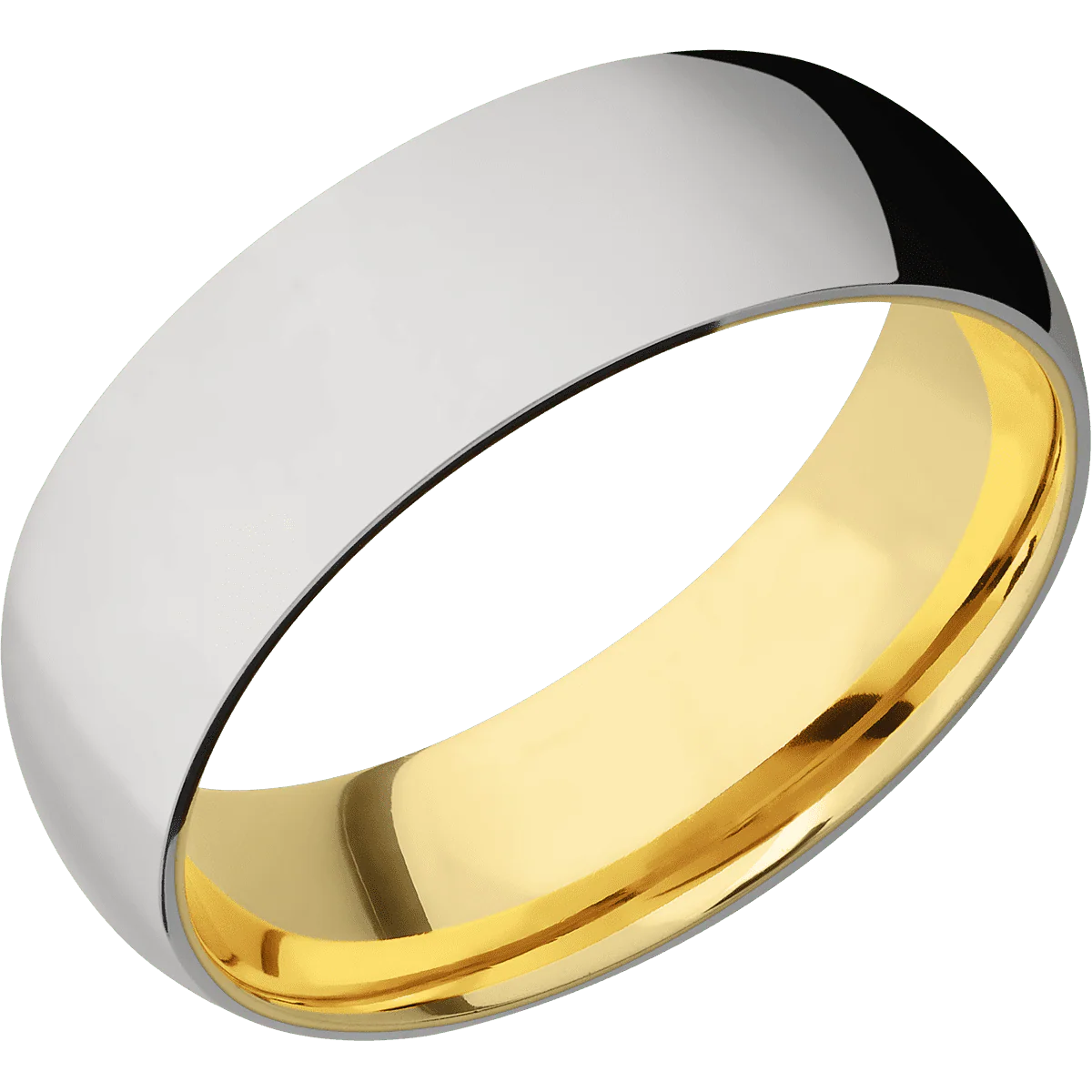 Titanium + Polish Finish + 14K Yellow Gold - Image 2