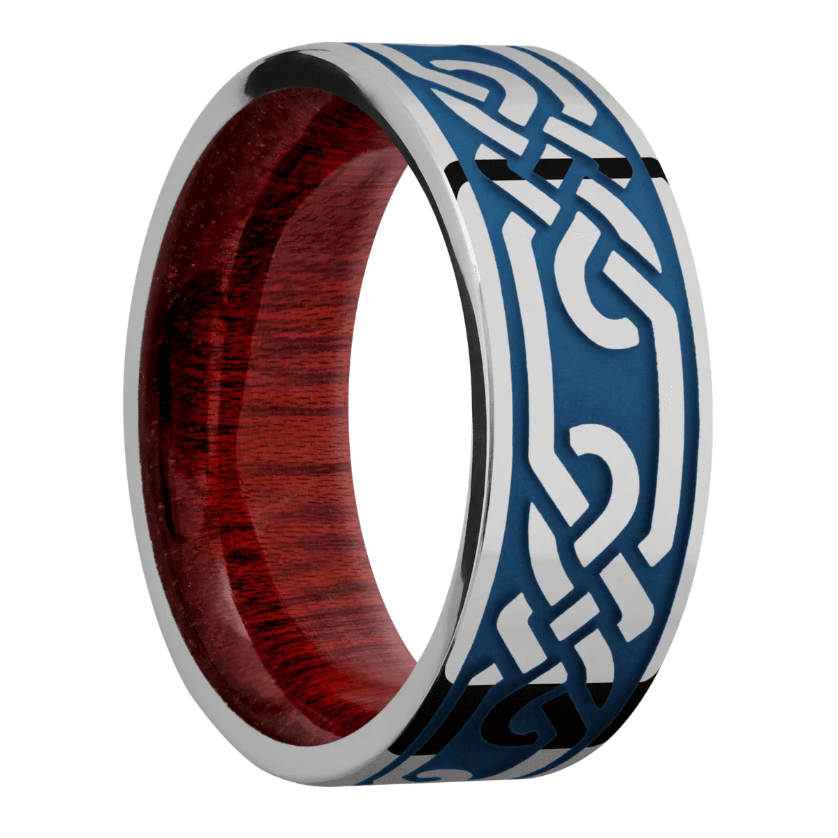 Titanium + Polish Finish + Blood Wood