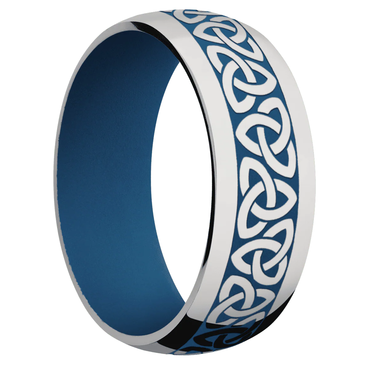 Titanium + Polish Finish + Ridgeway Blue