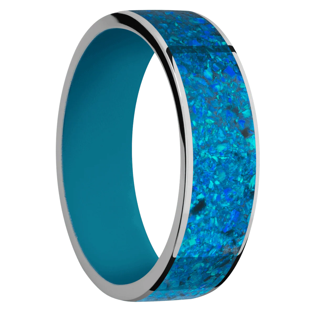 Titanium + Polish Finish + Sea Blue