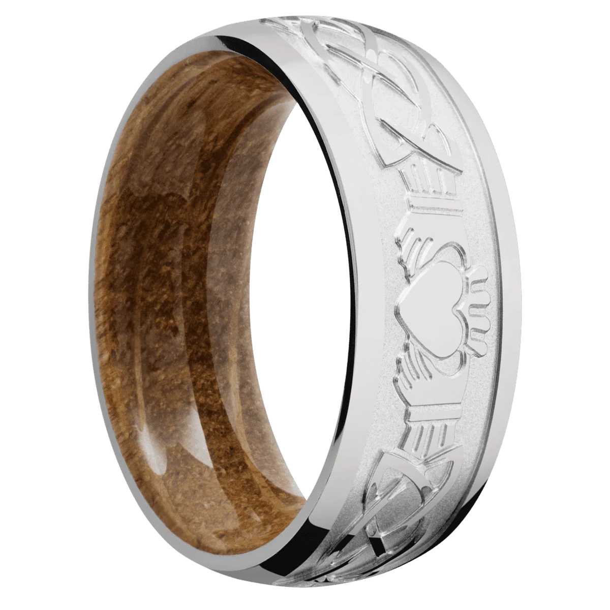 Titanium + Polish Finish + Whiskey Barrel