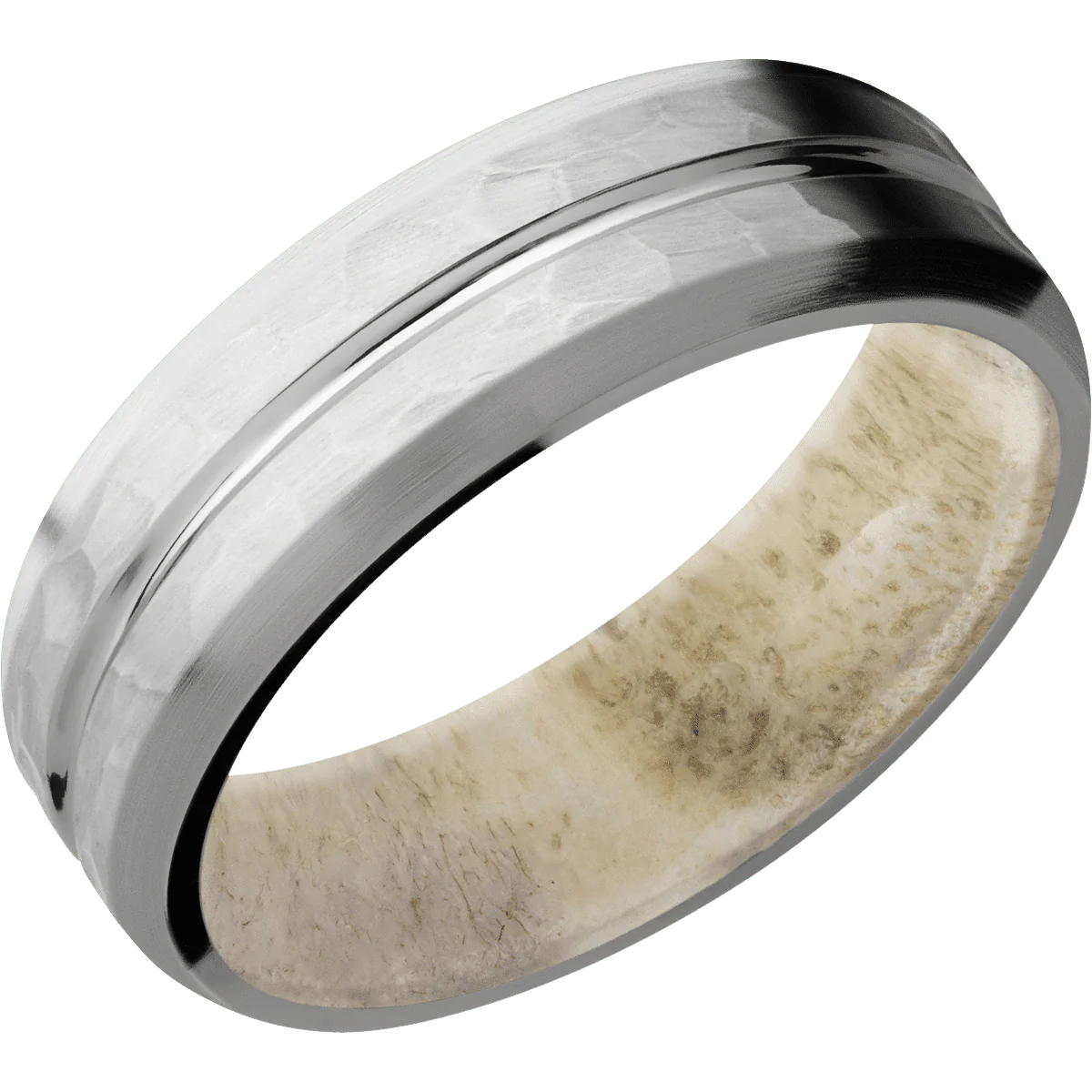 Titanium + Polish , Hammer Finish + Antler - Image 2