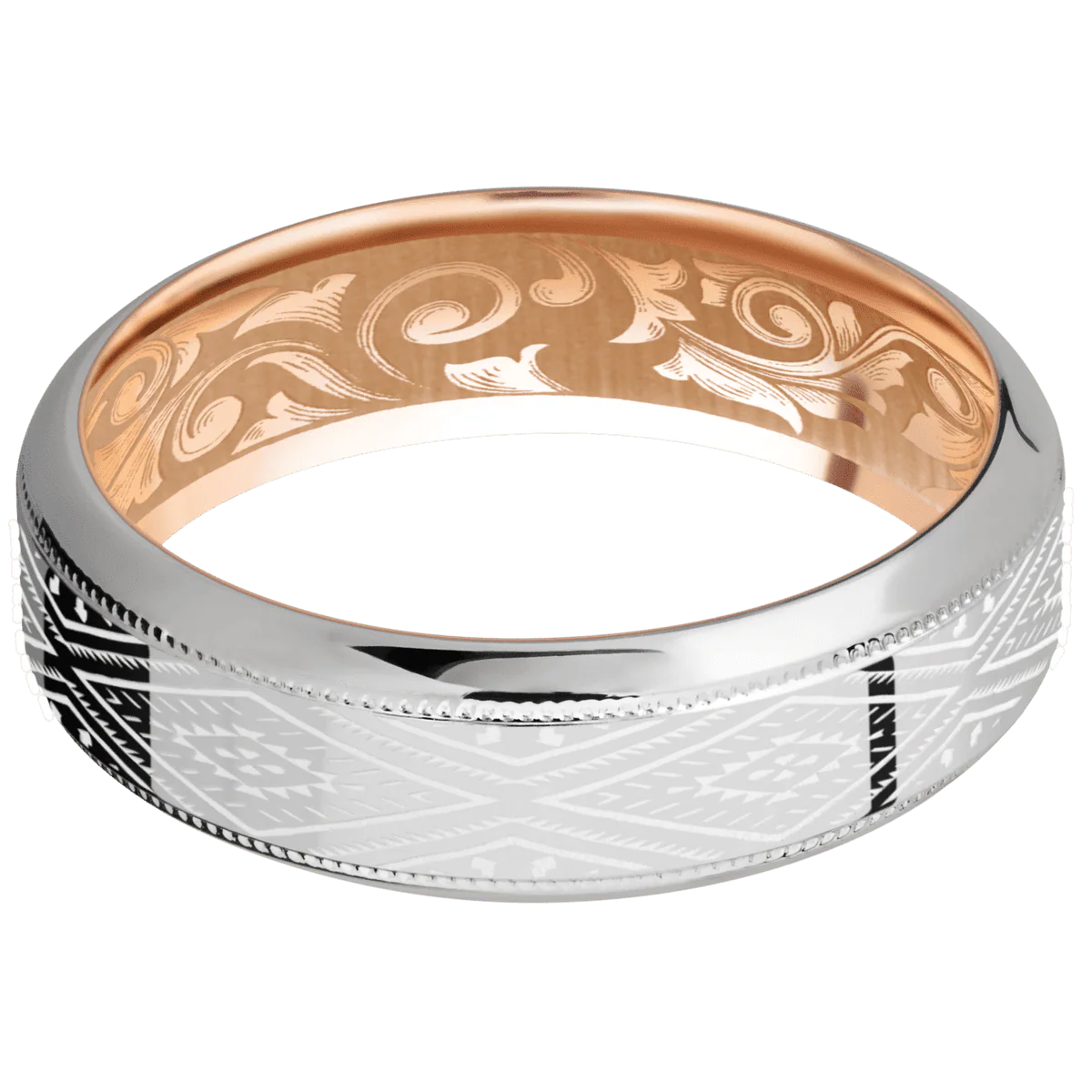 Titanium + Polish , Polish Finish + 14K Rose Gold - Image 3