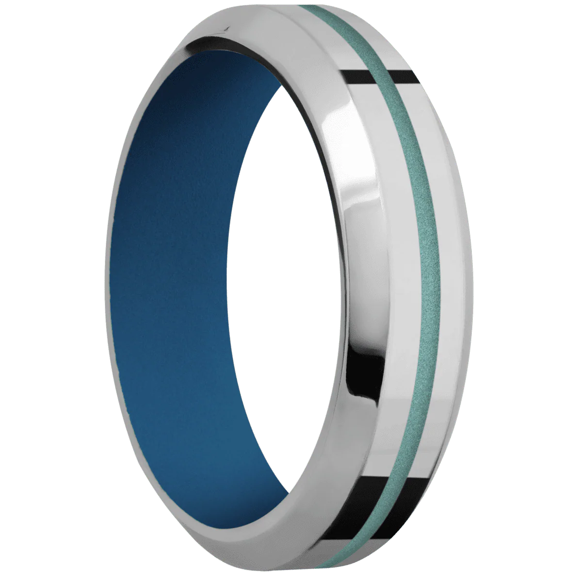 Titanium + Polish , Polish Finish + Ridgeway Blue