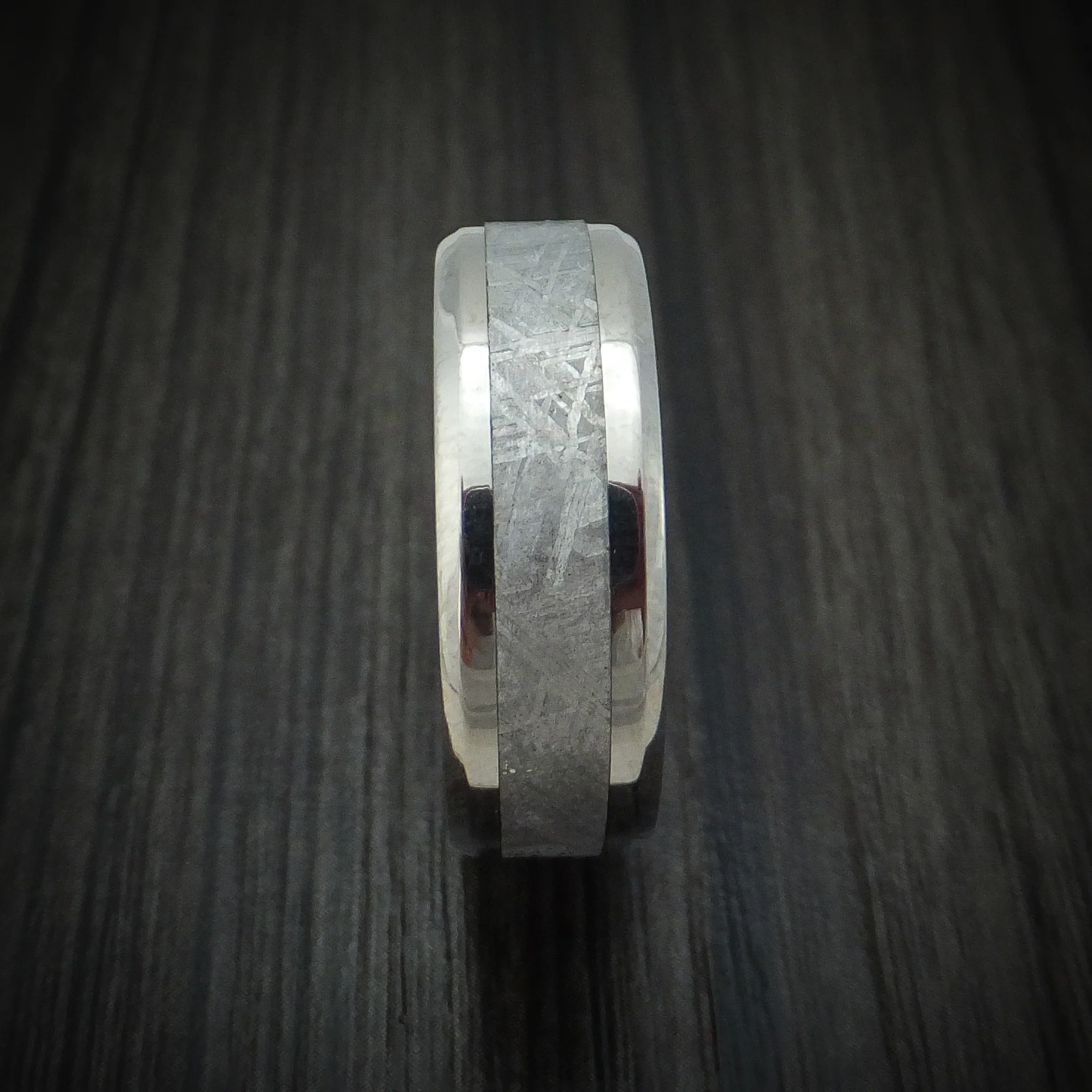 Titanium Men's Ring With Gibeon Meteorite And Cobaltium SpectraMokume Custom Made - Image 3