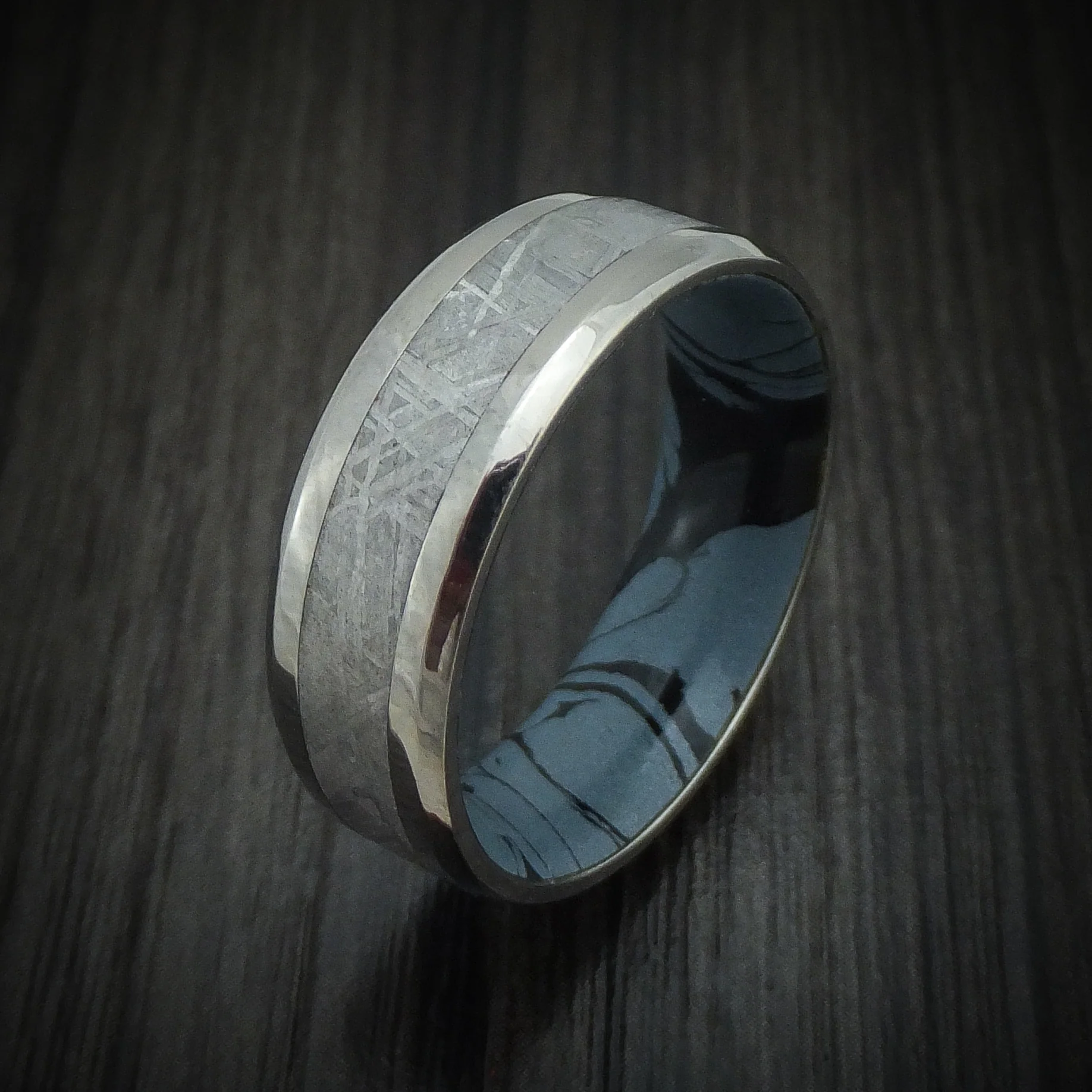 Titanium Men's Ring With Gibeon Meteorite And Cobaltium SpectraMokume Custom Made - Image 4