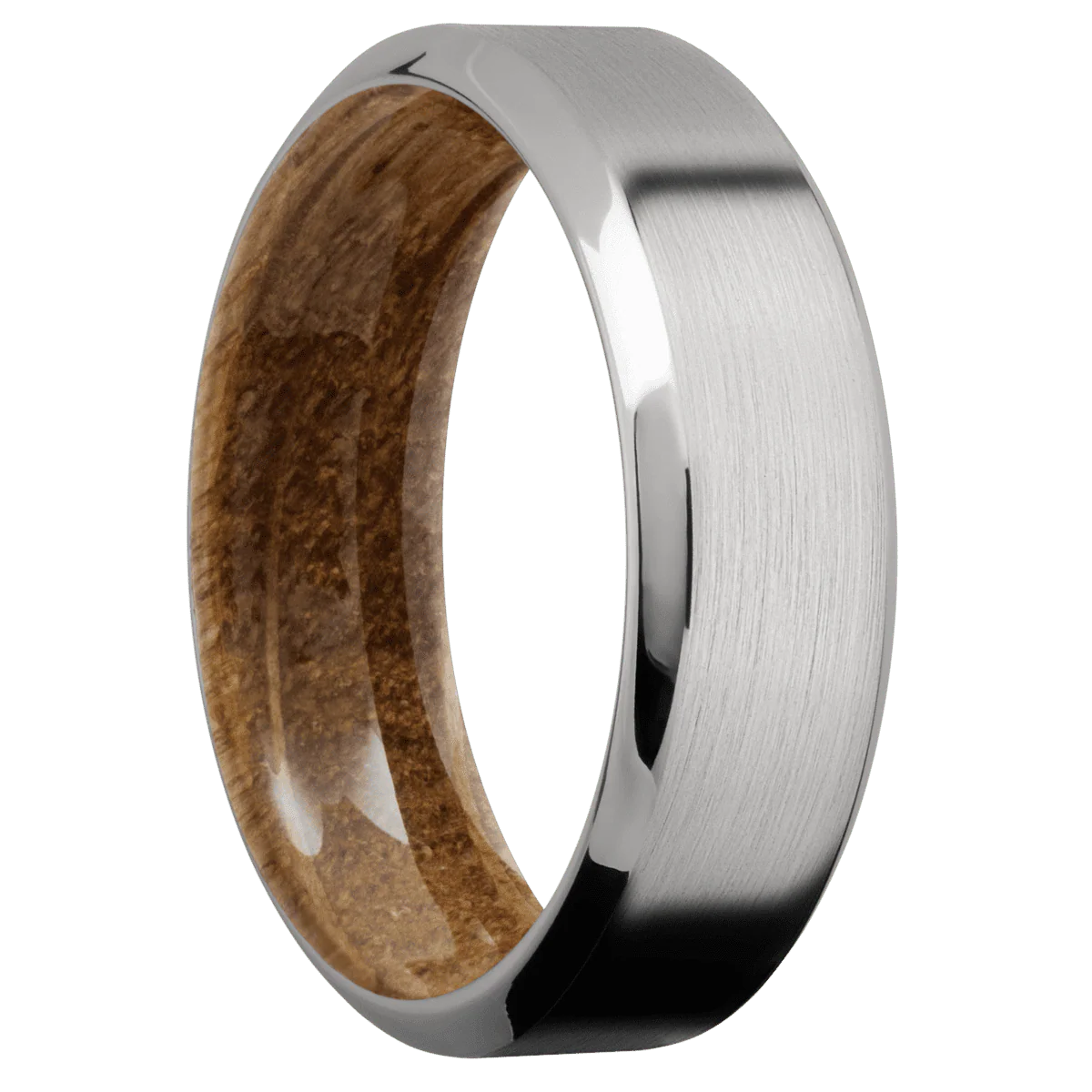 Titanium + Satin , Polish Finish + Whiskey Barrel