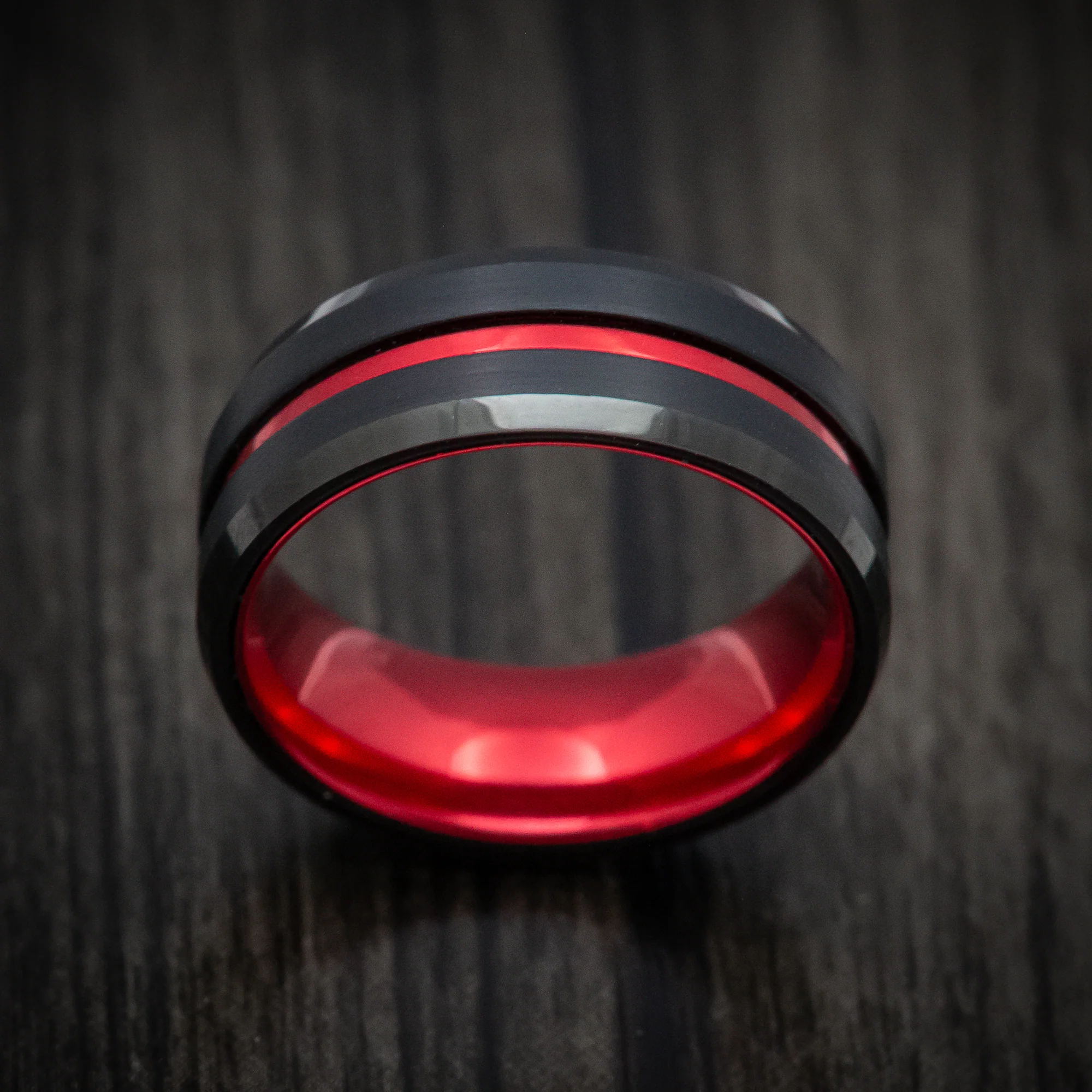 Tungsten and Anodized Sleeve and Inlay Band - Image 2