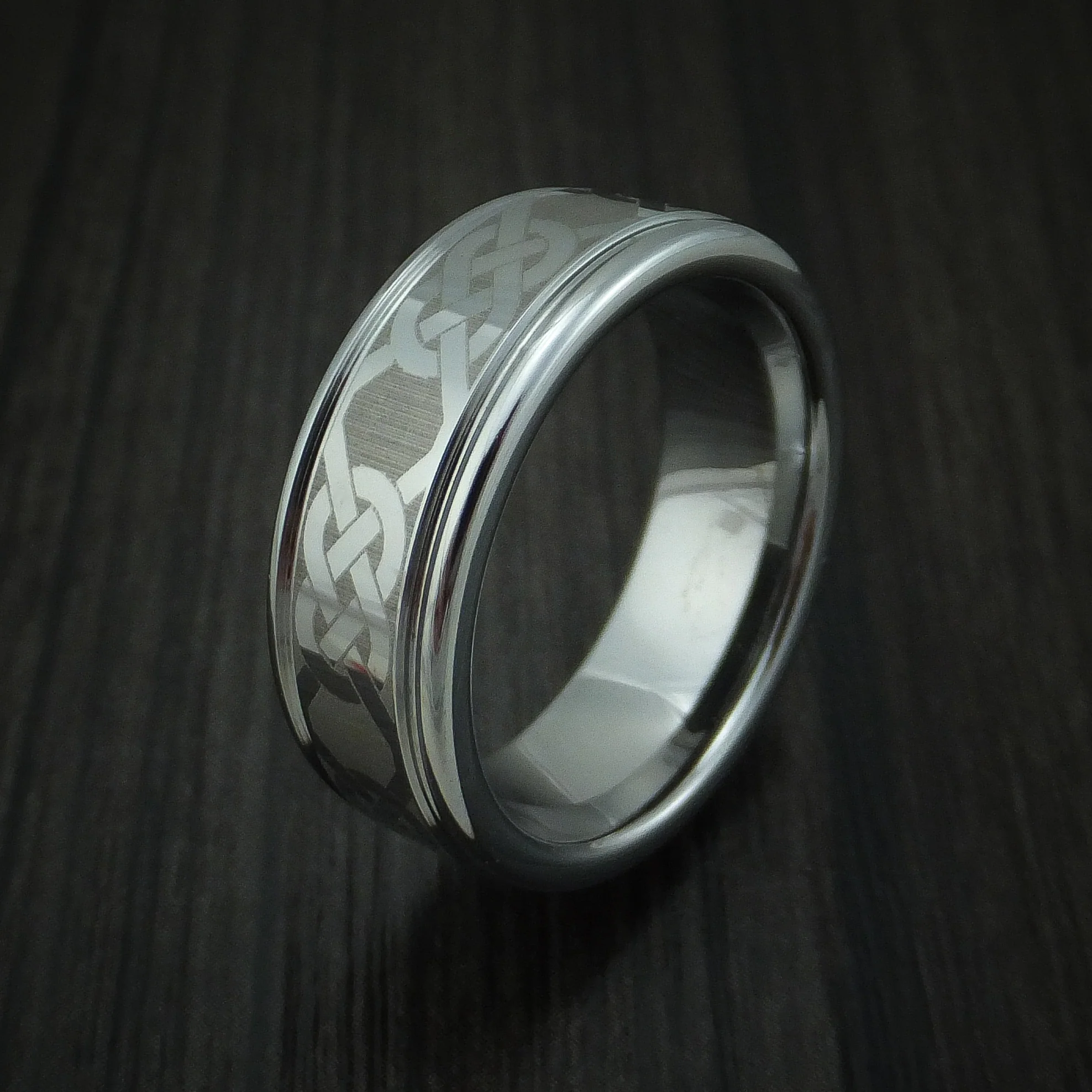 Tungsten Celtic Band Men's Ring - Image 4