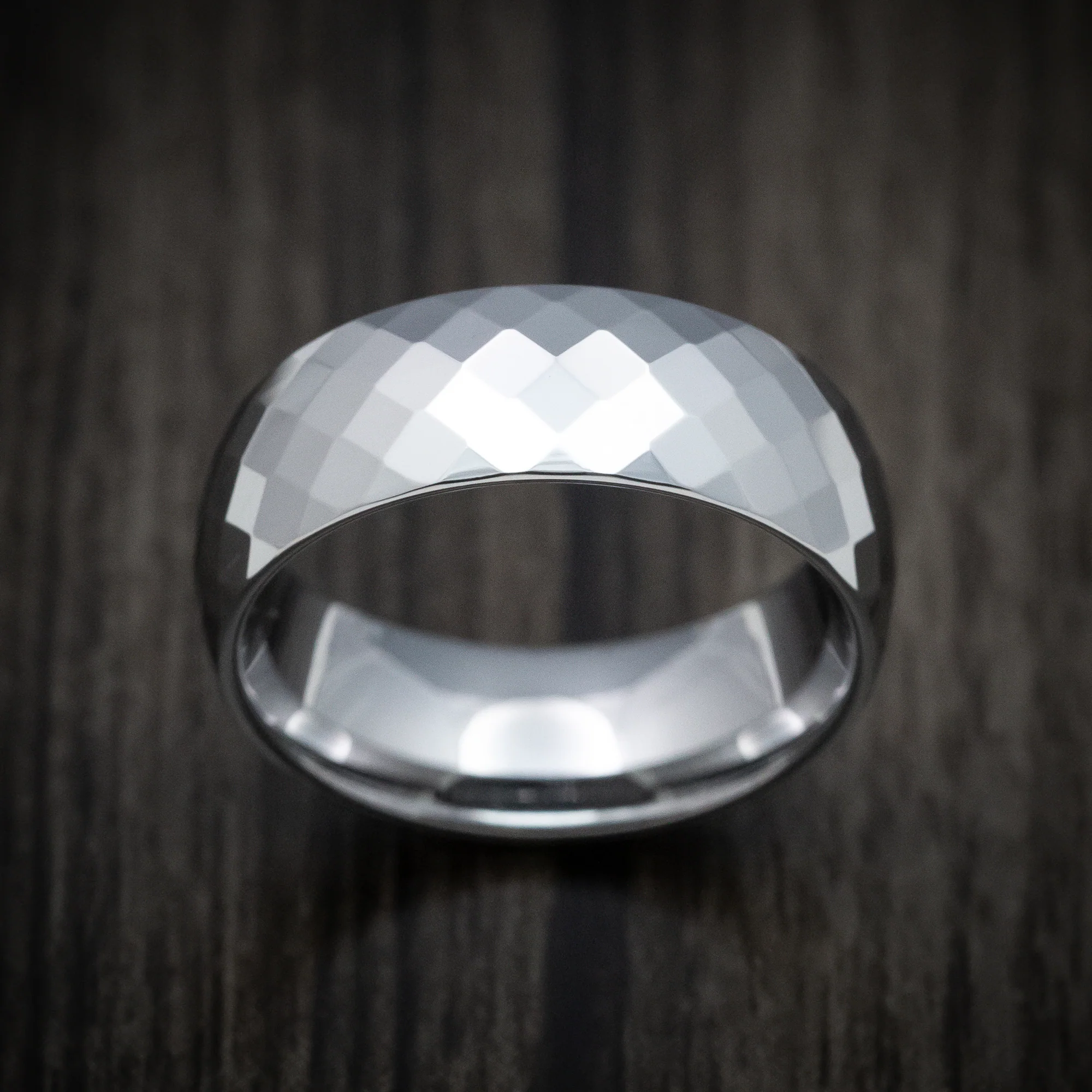 Tungsten Men's Ring with Faceted Design - Image 2
