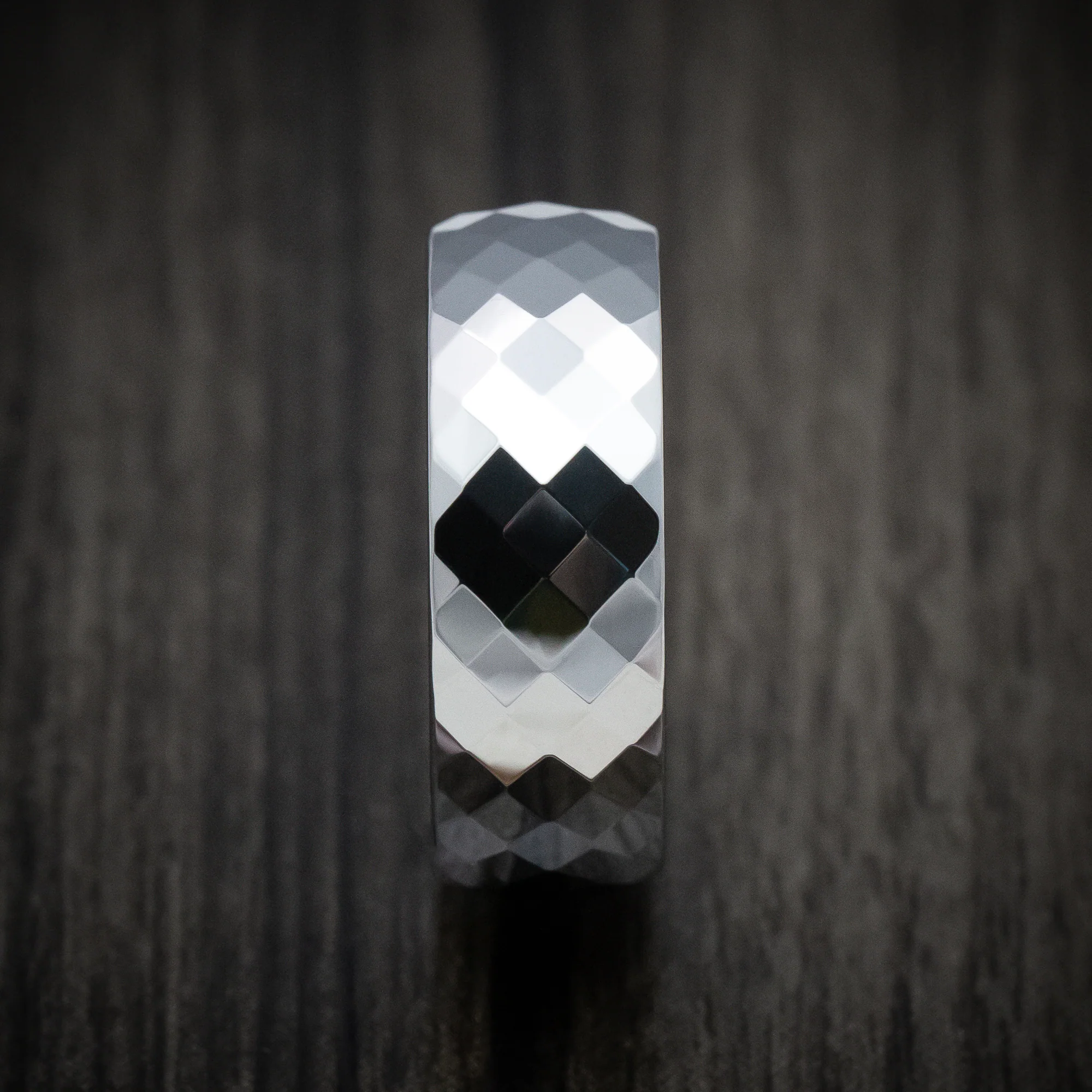 Tungsten Men's Ring with Faceted Design - Image 3