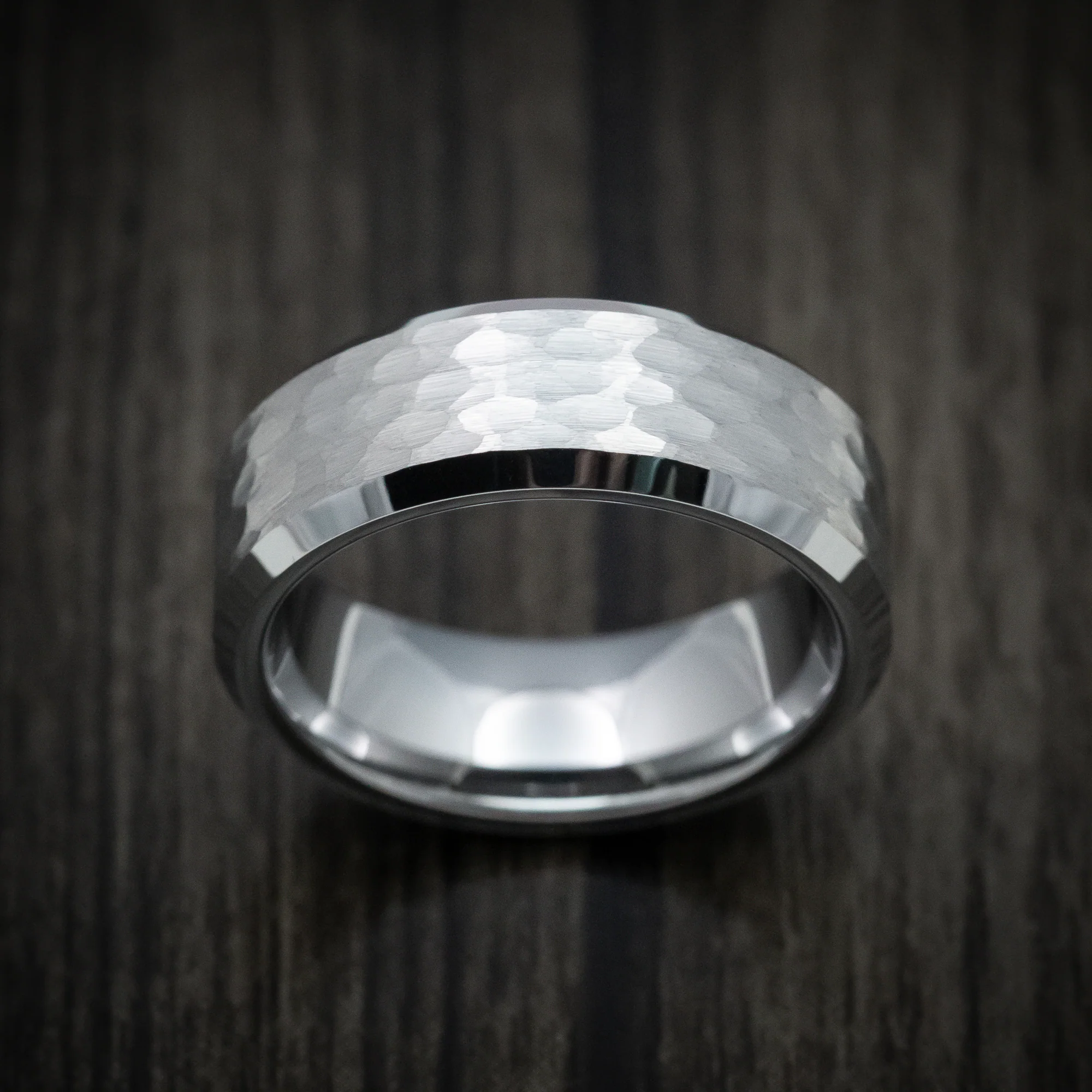 Tungsten Men's Ring with Hammer Finish - Image 2