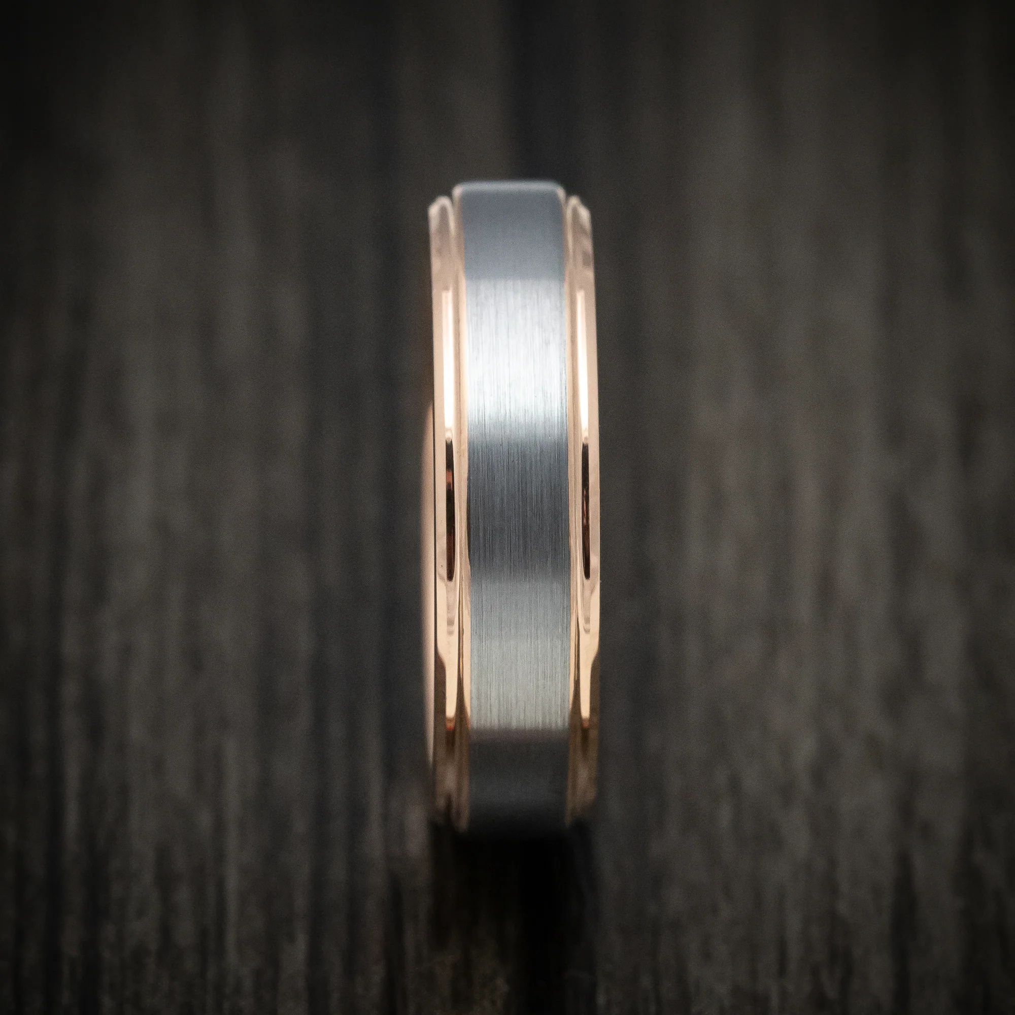Tungsten Men's Ring with Golden Tungsten Sleeve Band - Image 3