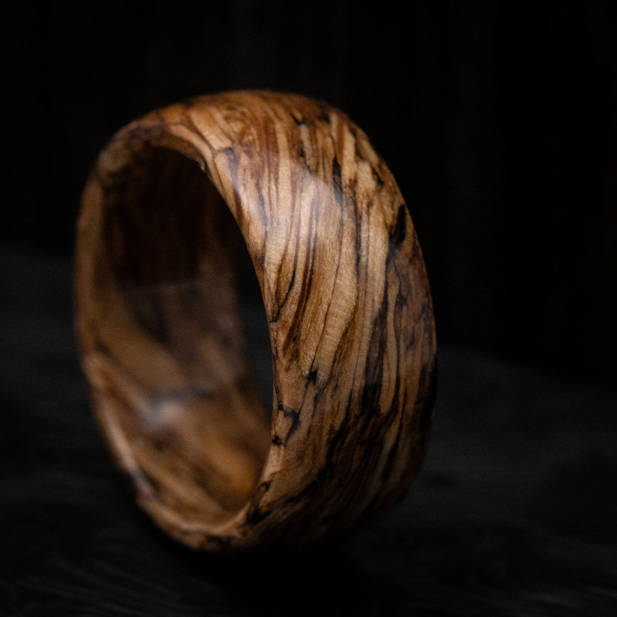 Whiskey Barrel Wood Marbled Wood Men's Ring Custom Made Band - Image 5