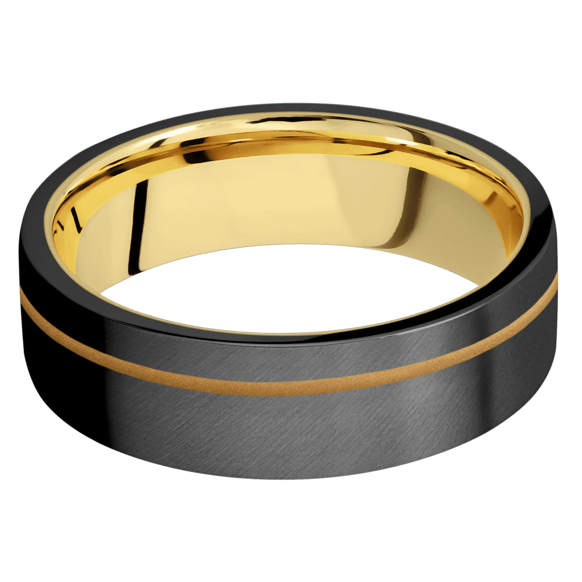 Zirconium + Anglesatin , Anglesatin Finish + 14K Yellow Gold - Image 3