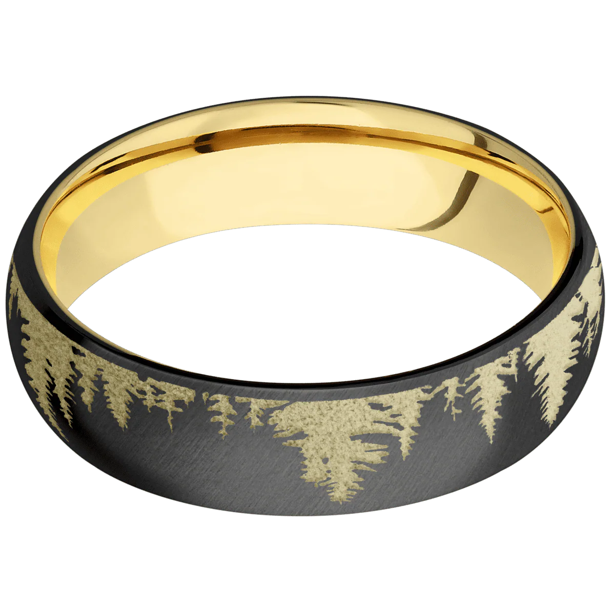 Zirconium + Anglesatin Finish + 14K Yellow Gold - Image 3