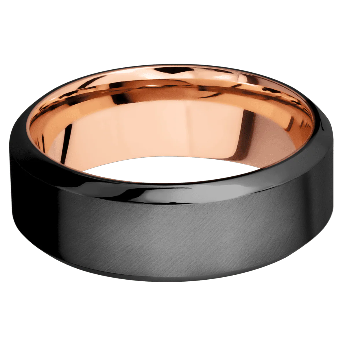 Zirconium + Anglesatin , Polish Finish + 14K Rose Gold - Image 3