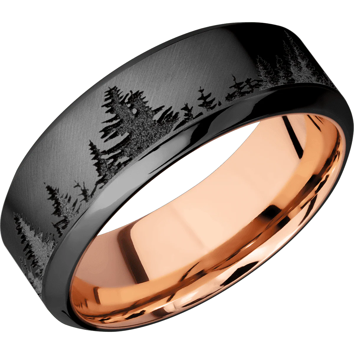 Zirconium + Anglesatin , Polish Finish + 14K Rose Gold - Image 2