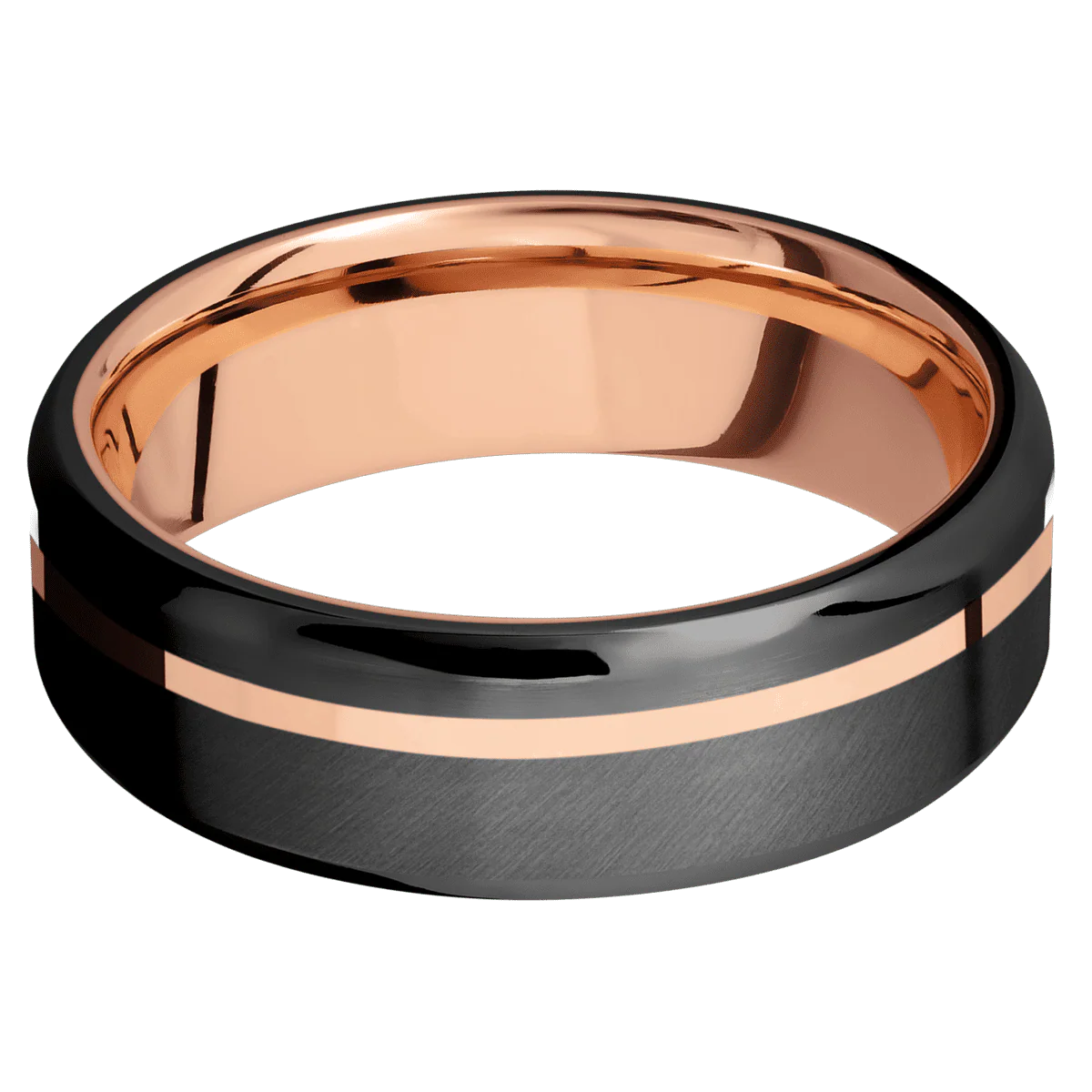 Zirconium + Anglesatin , Polish Finish + 18K Rose Gold - Image 3