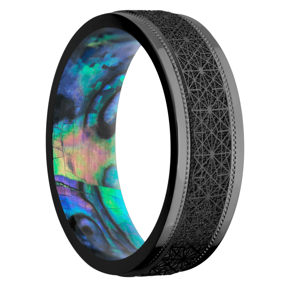 Zirconium + Anglesatin , Polish Finish + Abalone