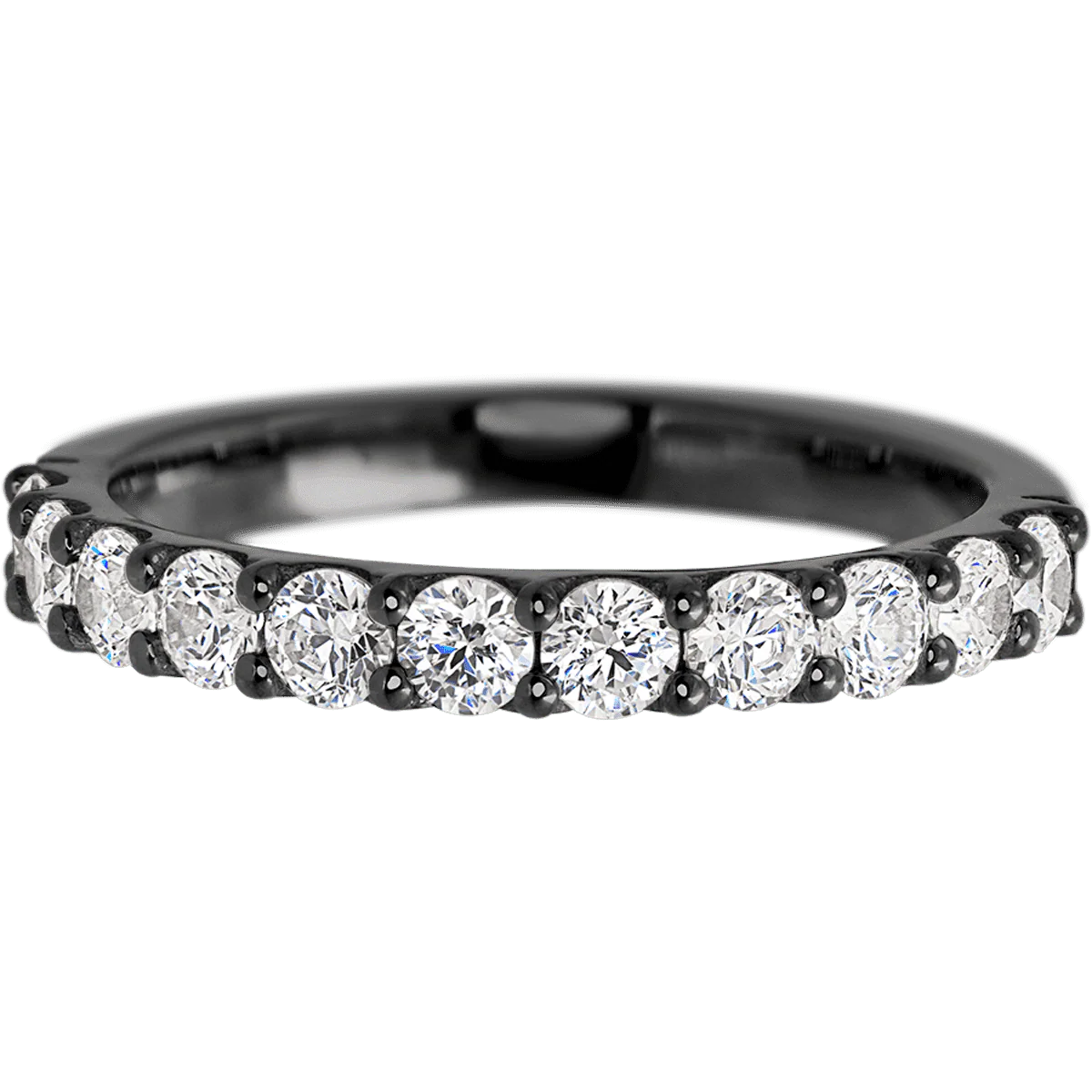 Zirconium band with 11 Round Lab Grown Diamond having TCW-.77 - Image 2