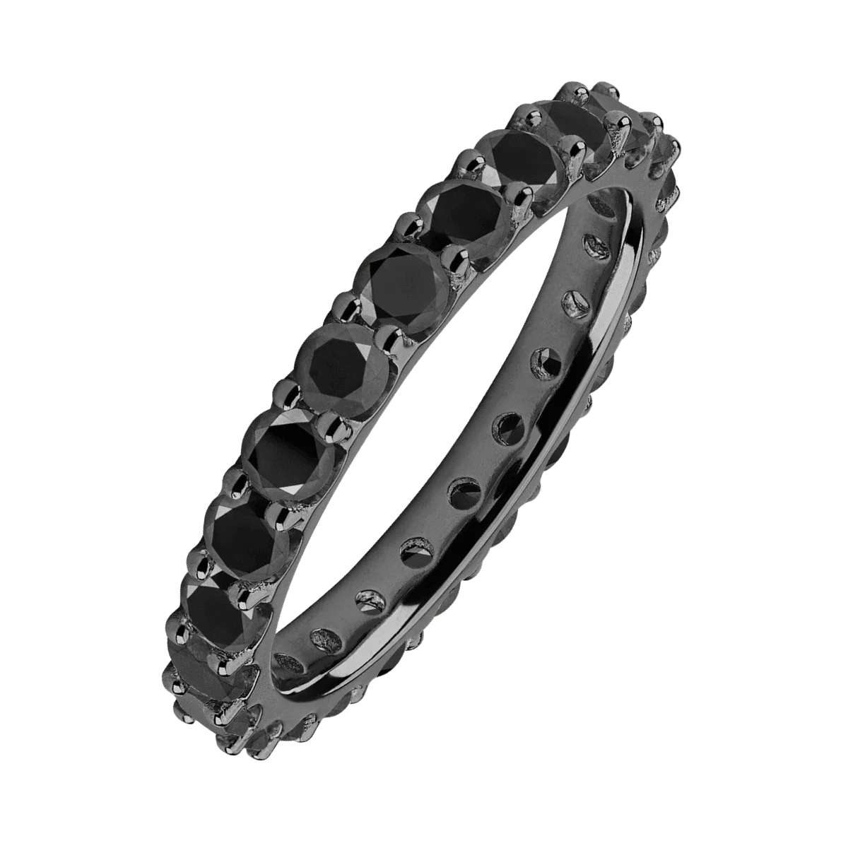 Zirconium band with 23 Round Black Diamond having TCW-1.61