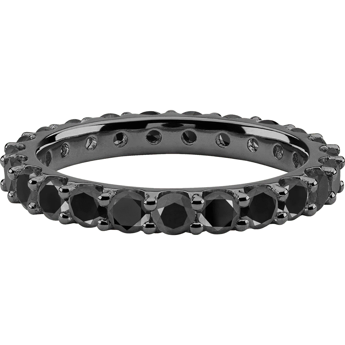 Zirconium band with 23 Round Black Diamond having TCW-1.61 - Image 2