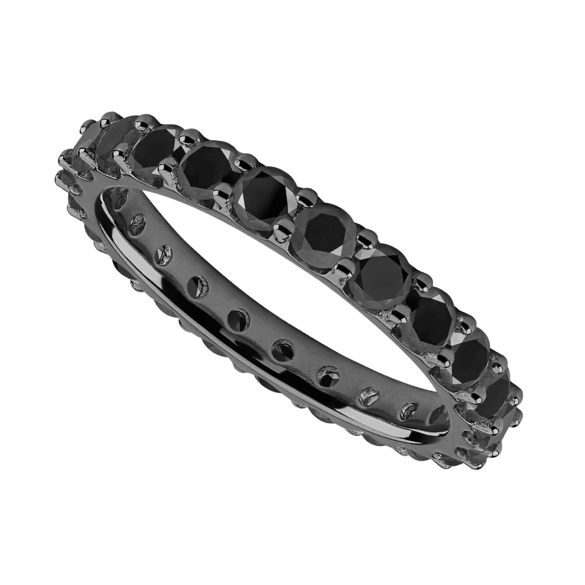 Zirconium band with 23 Round Black Diamond having TCW-1.61 - Image 3