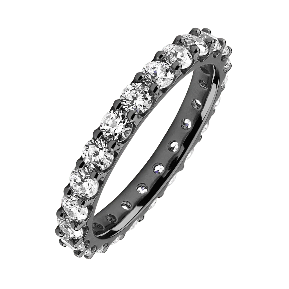 Zirconium band with 23 Round Lab Grown Diamond (ST) having TCW-1.61