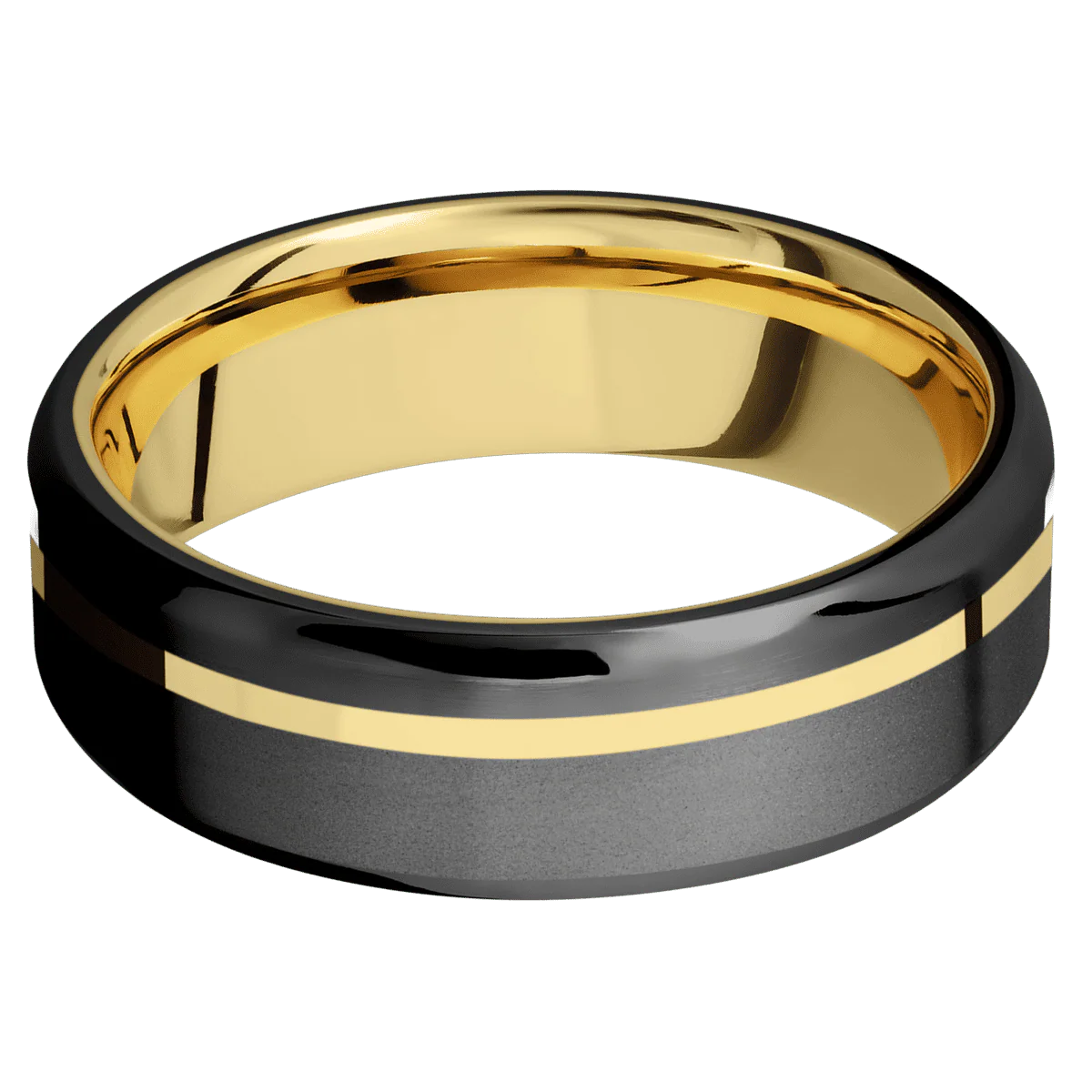 Zirconium + Bead , Bead Finish + 10K Yellow Gold - Image 3