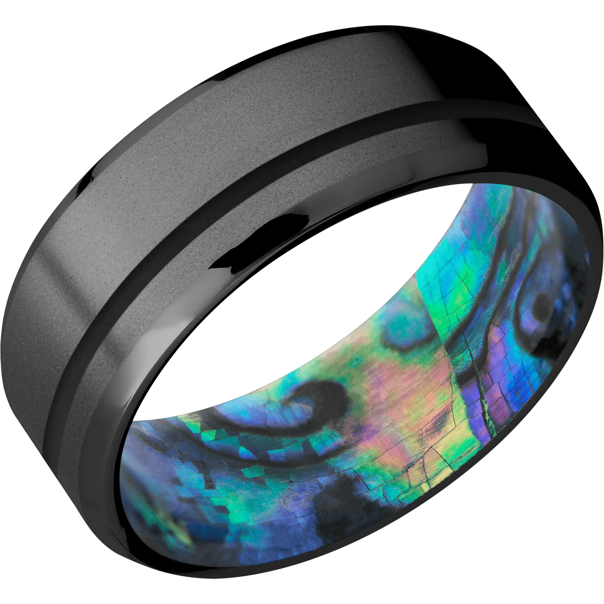 Zirconium + Bead , Bead Finish + Abalone - Image 2