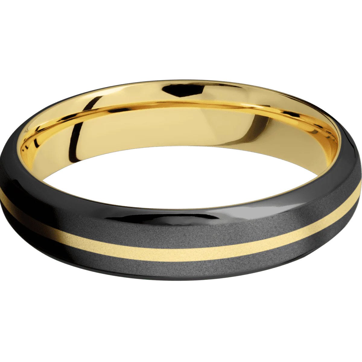 Zirconium + Bead , Polish Finish + 14K Yellow Gold - Image 3