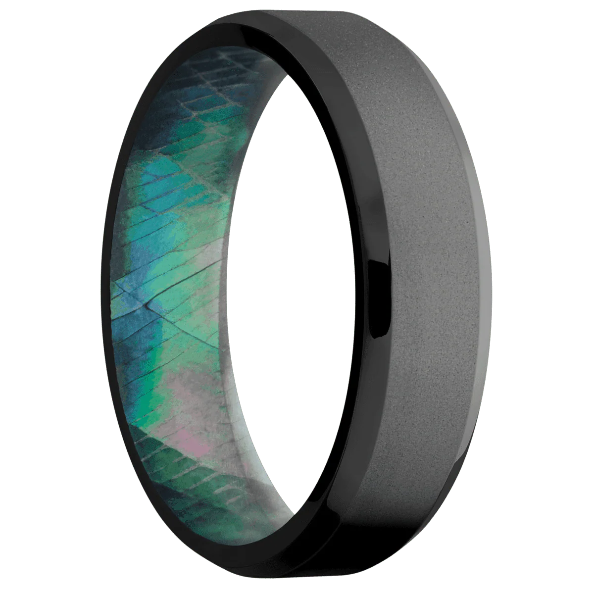 Zirconium + Bead , Polish Finish + Black Mother of Pearl