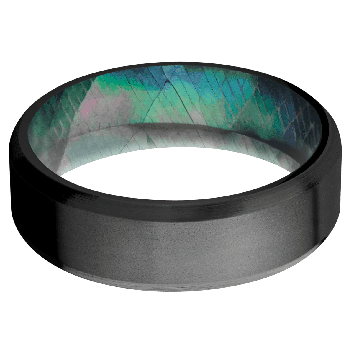 Zirconium + Bead , Satin Finish + Black Mother of Pearl - Image 3