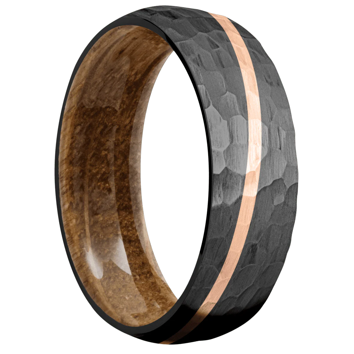 Zirconium + Hammer Finish + Whiskey Barrel