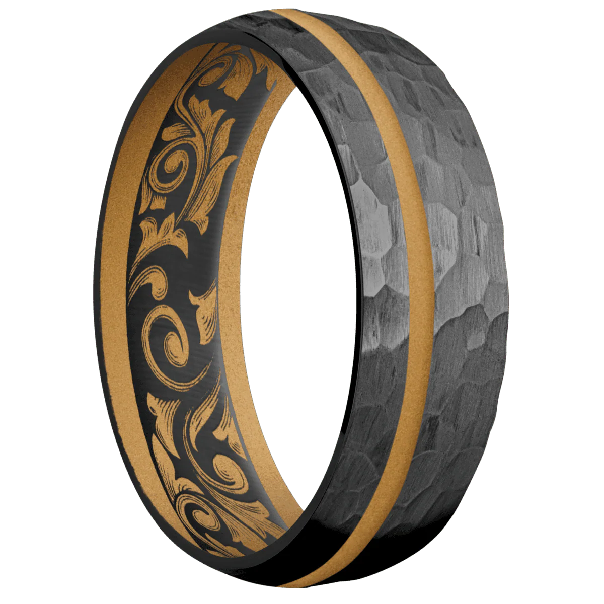 Zirconium + Hammer , Hammer Finish + Gold
