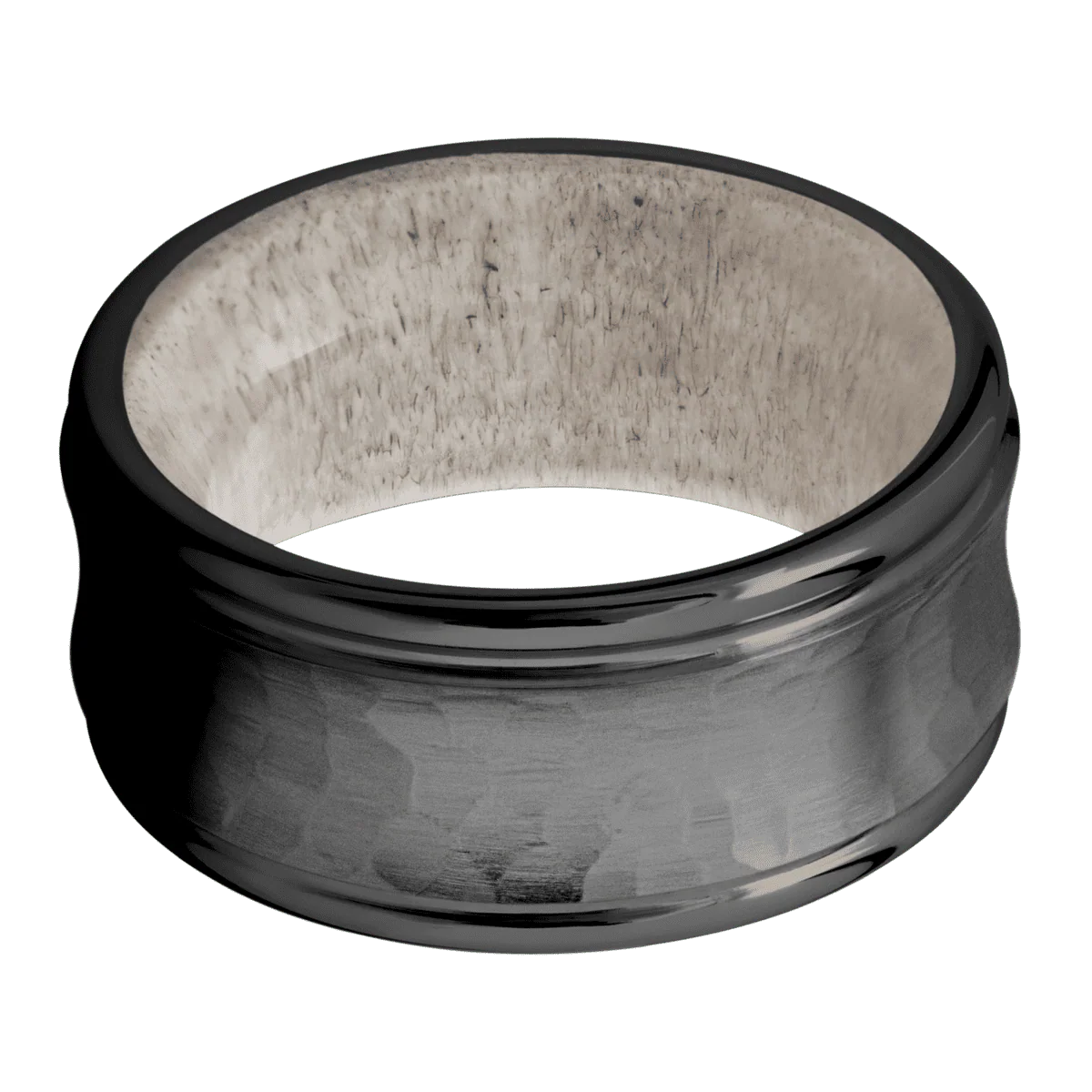 Zirconium + Hammer , Polish Finish + Antler - Image 3