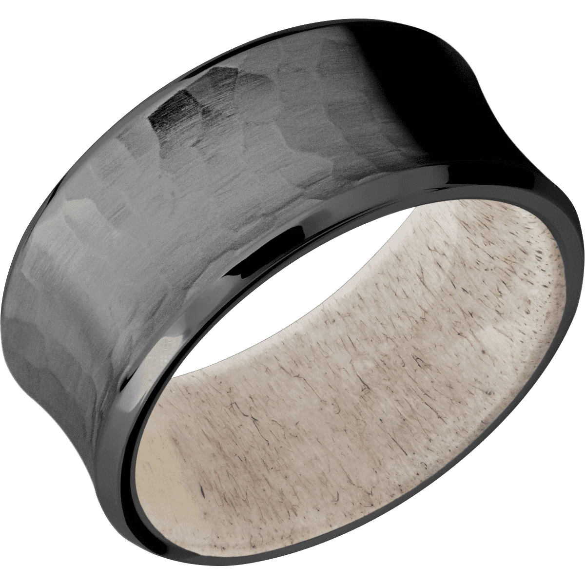 Zirconium + Hammer , Polish Finish + Antler - Image 2